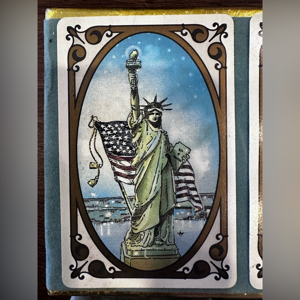 Vintage Tiffany & Co Playing Cards Statue of Liberty & Brooklyn Bridge + Box NIB - Picture 4 of 5